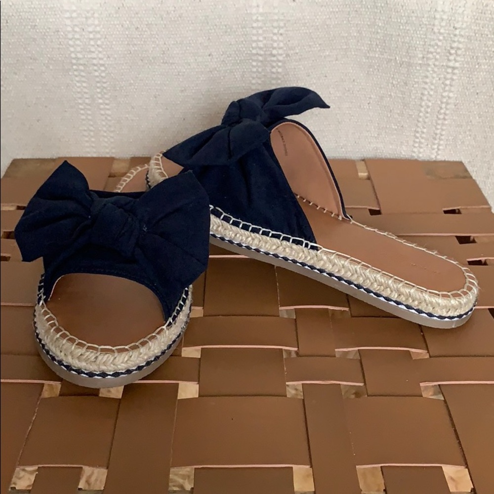 Navy bow espadrille slides by Universal Thread 8